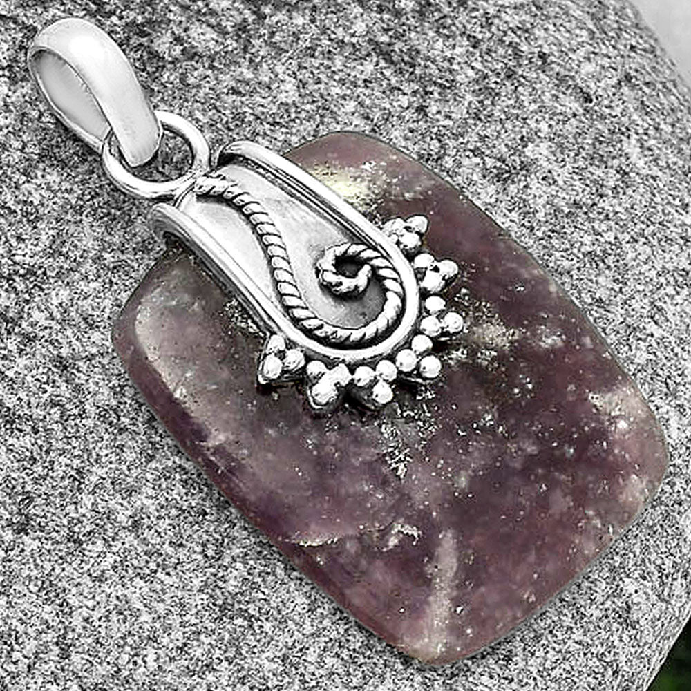 Natural Purple Lepidolite Pendant P-1313 SDP131154