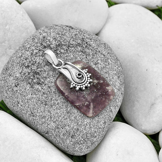 Natural Purple Lepidolite Pendant P-1313 SDP131154