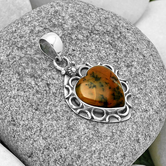 Natural Russian Honey Dendrite Opal Pendant P-1242 SDP131226