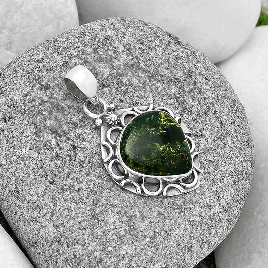 Natural Green Fuchsite Pendant P-1242 SDP131240