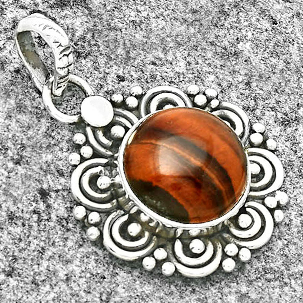 Filigree - Natural Red Tiger Eye Pendant P-1330 SDP131288