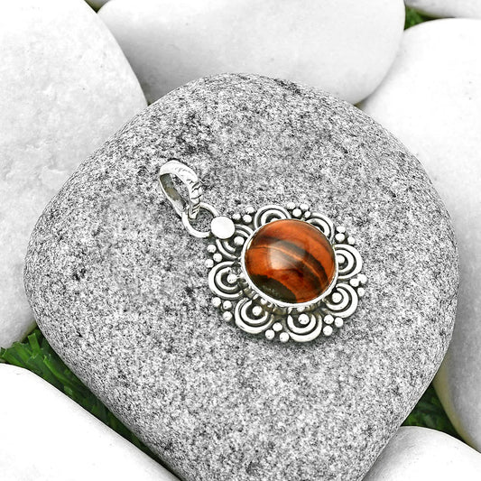 Filigree - Natural Red Tiger Eye Pendant P-1330 SDP131288