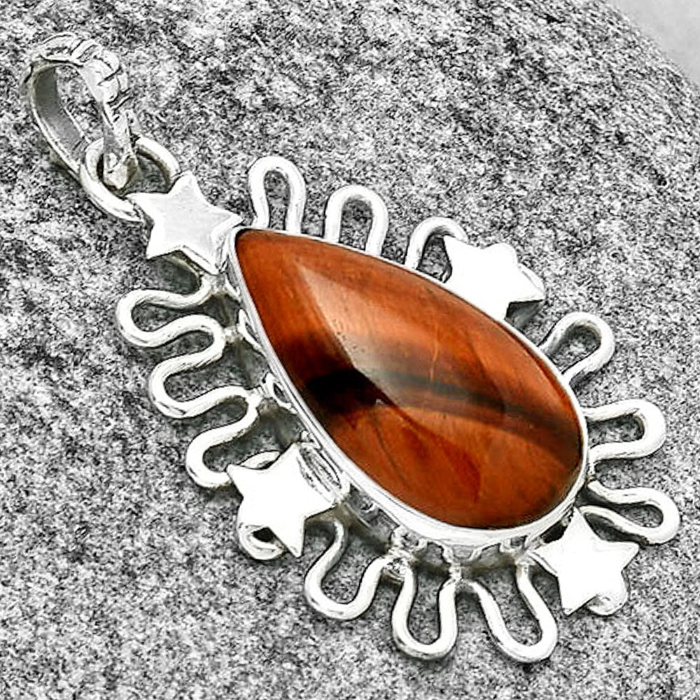 Star - Natural Red Tiger Eye Pendant P-1454 SDP131402