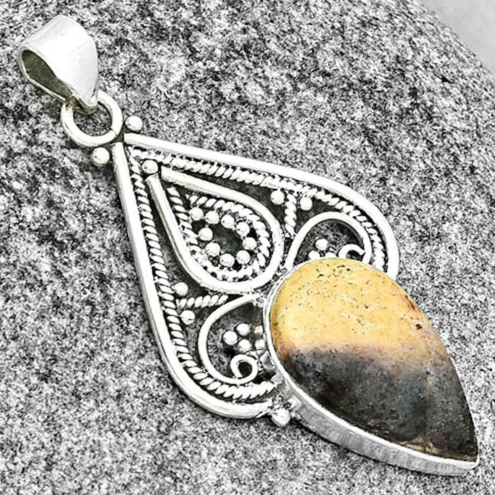 Natural Indian Blanket Jasper Pendant P-1541 SDP131469