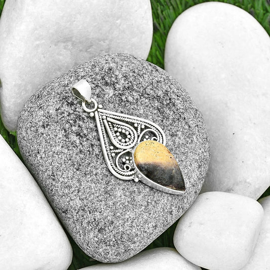 Natural Indian Blanket Jasper Pendant P-1541 SDP131469