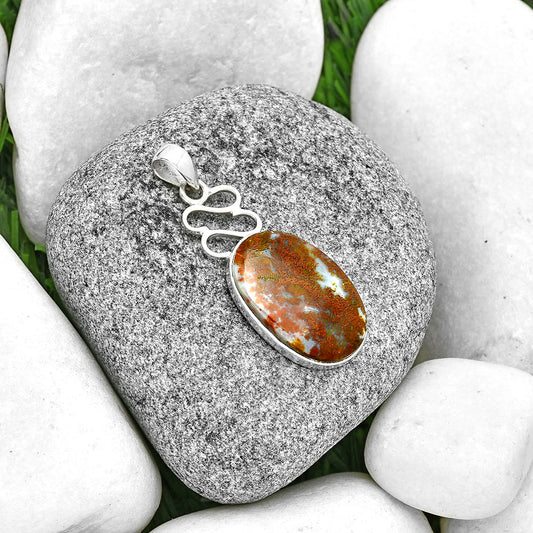 Natural Red Moss Agate Pendant P-1554 SDP131480