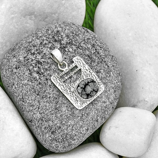 Natural Snow Flake Obsidian Pendant P-1470 SDP131488