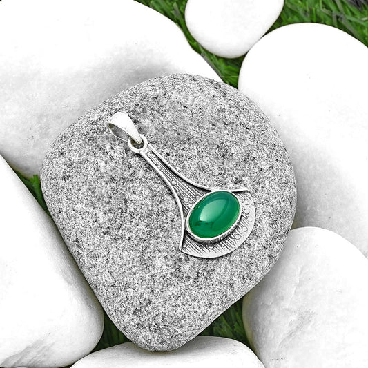 Natural Green Onyx Pendant P-1195 SDP131596