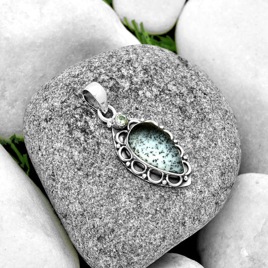 Merlinite Dendritic Opal & Sky Blue Topaz Pendant P-1080 SDP131781