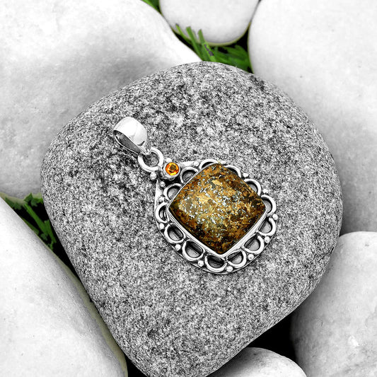 Natural Bronzite & Citrine Pendant P-1080 SDP131800