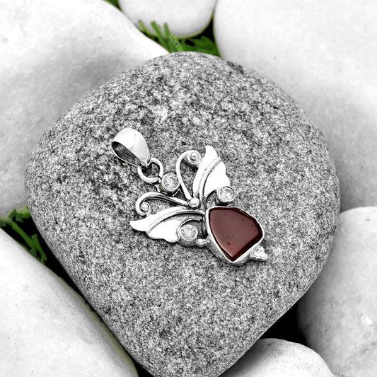 Hessonite Garnet Madagascar & Zircon Pendant P-1466 SDP131823