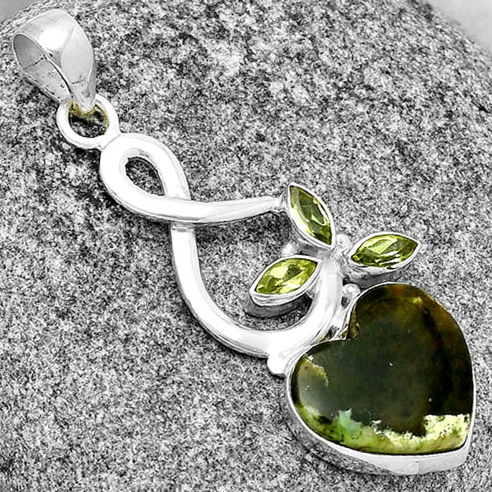 Heart Chrome Chalcedony & Peridot Pendant P-1118 SDP131843