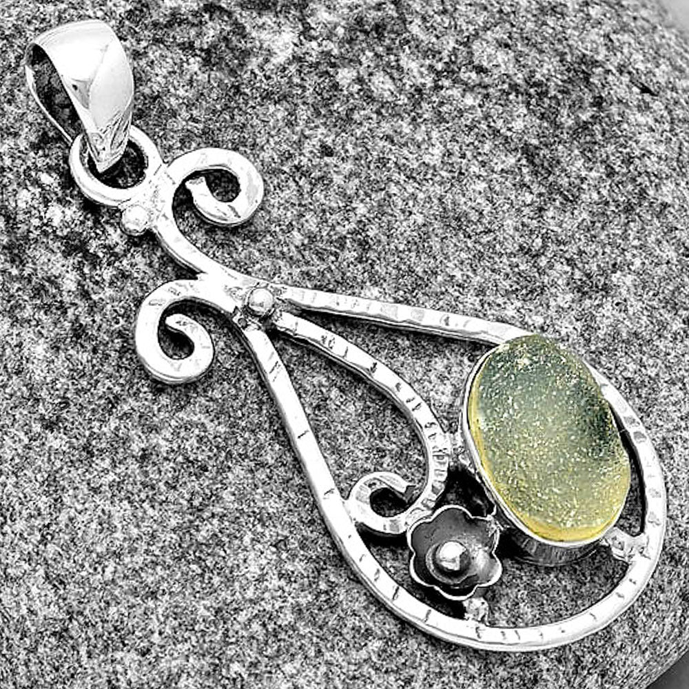 White Titanium Druzy Pendant P-1714 SDP131885