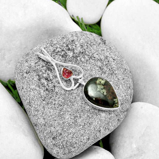 Russian Eudialyte & Pink Tourmaline Rough Pendant P-1542 SDP132081