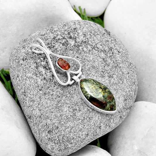 Russian Eudialyte & Pink Tourmaline Rough Pendant P-1542 SDP132101