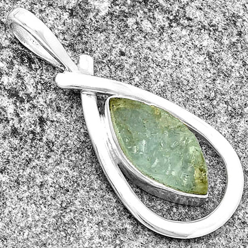 Natural Aquamarine Rough - Brazil Pendant P-1314 SDP132209
