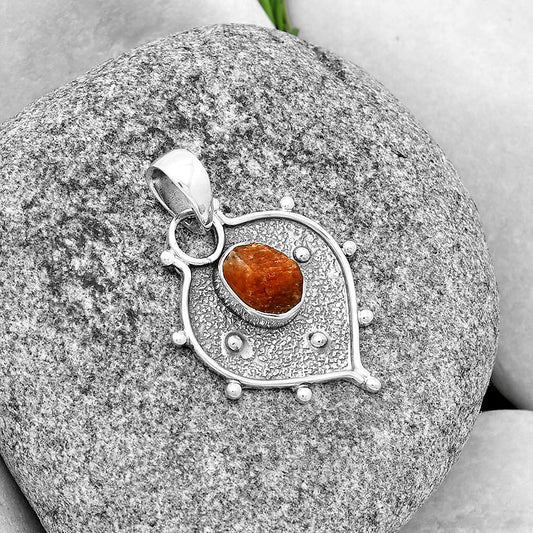 Natural Sunstone Rough Pendant P-1403 SDP132442