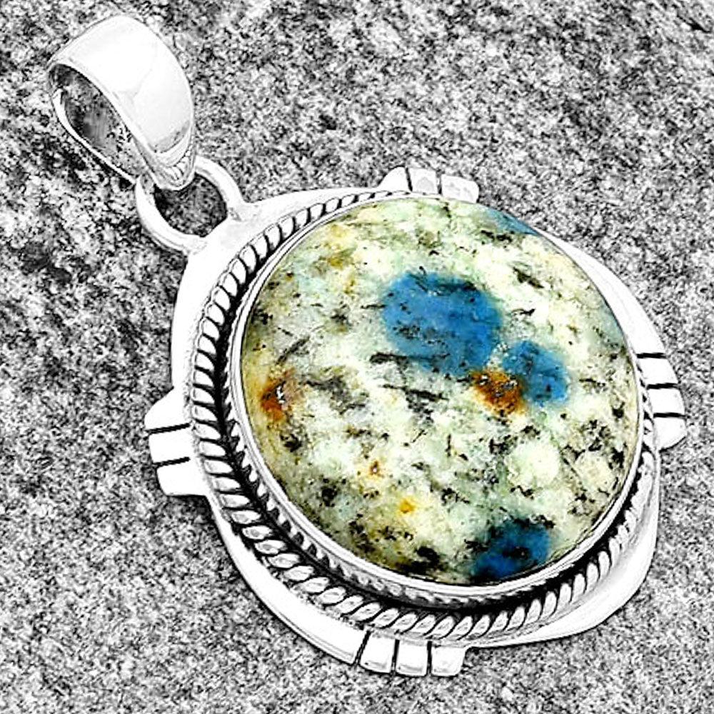 Natural K2 Blue - Azurite In Quartz Pendant P-1463 SDP132502