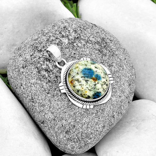 Natural K2 Blue - Azurite In Quartz Pendant P-1463 SDP132502