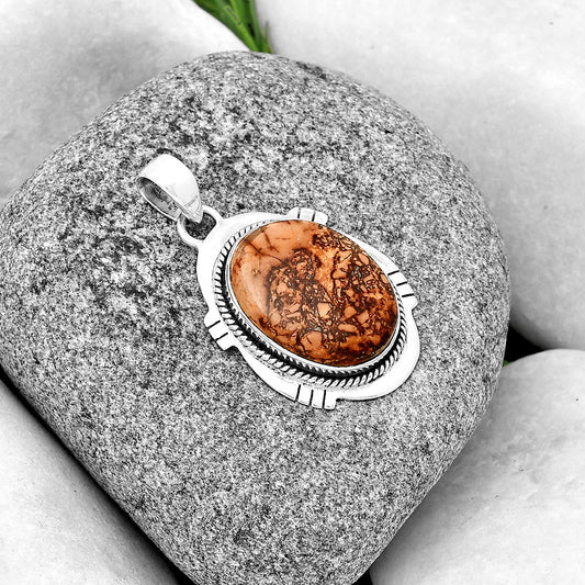Natural Indian Paint Gemstone Pendant P-1463 SDP132533