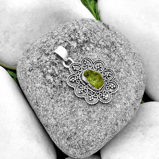Green Apatite Rough - Madagascar Pendant P-1214 SDP132673