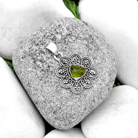 Green Apatite Rough - Madagascar Pendant P-1214 SDP132674