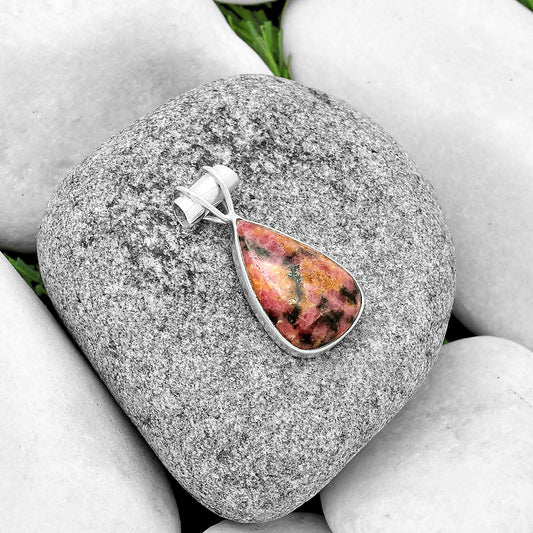 Natural Magnetite In Rhodonite Pendant P-1304 SDP132753