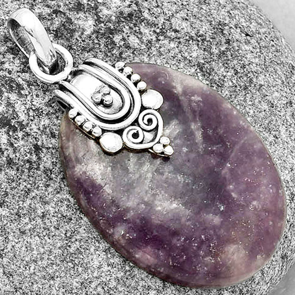 Natural Purple Lepidolite Pendant P-1313 SDP132889