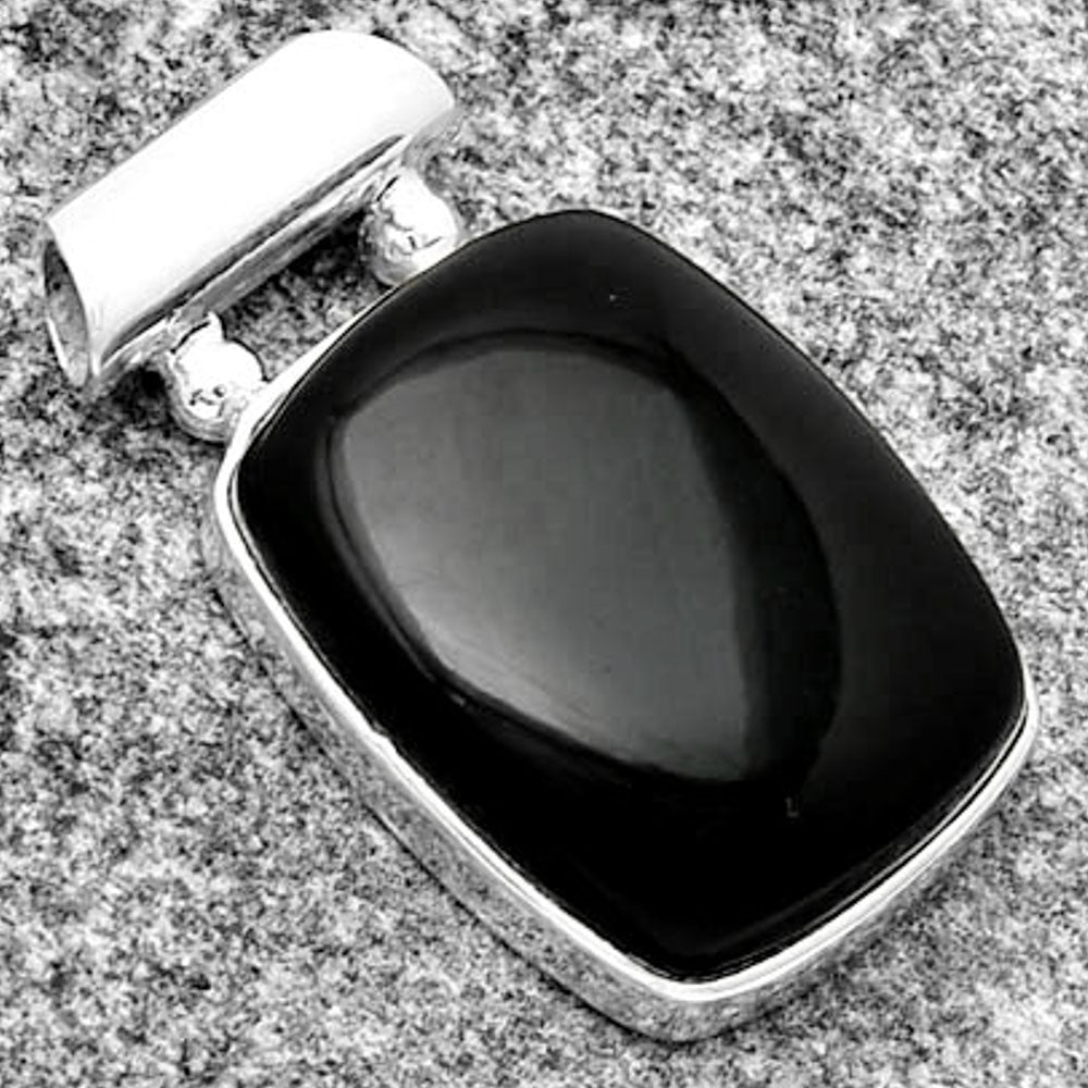 Natural Tektite Cab - Greek Pendant P-1259 SDP132921