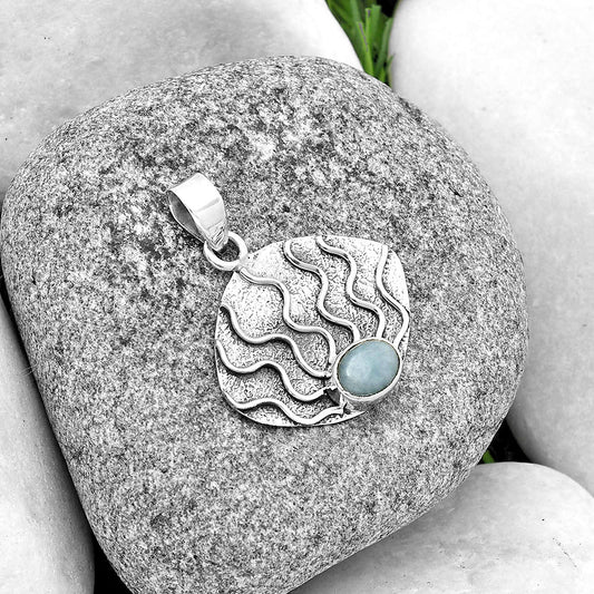 Fire Flame - Natural Angelite Pendant P-1685 SDP132952