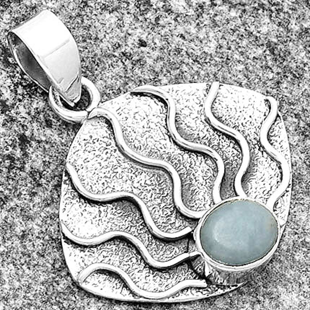 Fire Flame - Natural Angelite Pendant P-1685 SDP132960