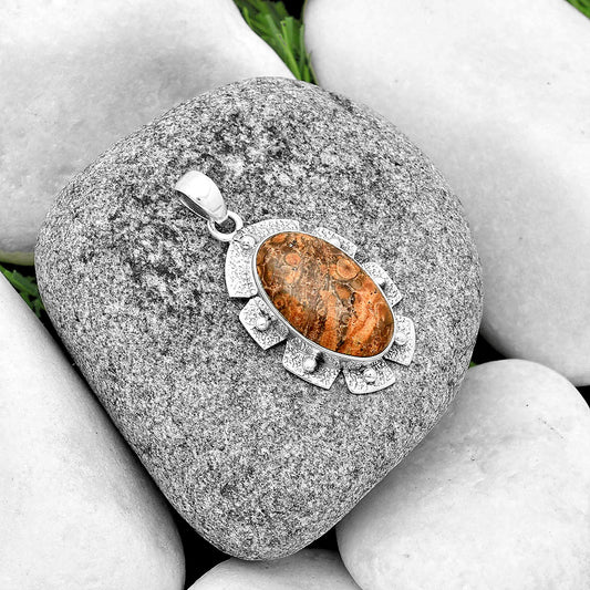 Natural Leopard Skin Jasper Pendant P-1485 SDP133069