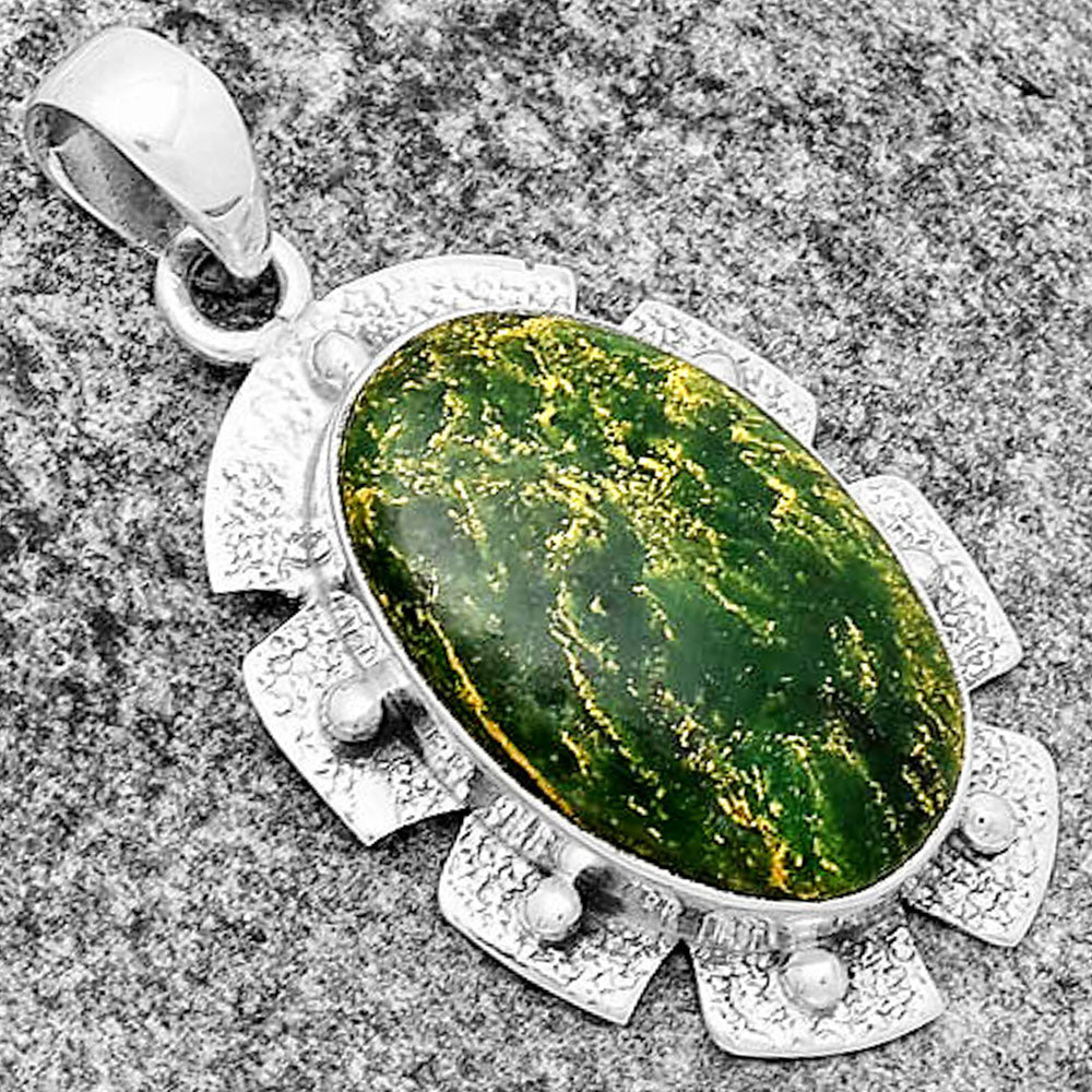 Natural Green Fuchsite Pendant P-1485 SDP133091