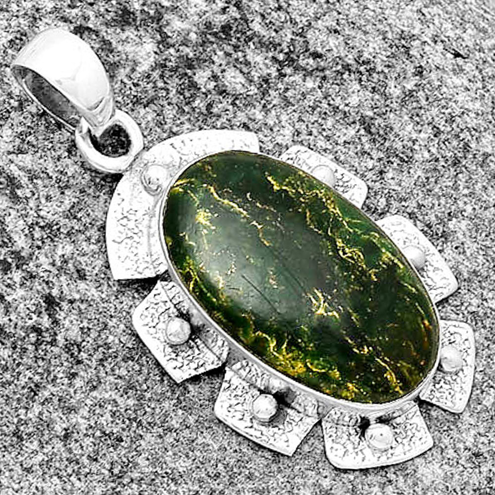 Natural Green Fuchsite Pendant P-1485 SDP133095