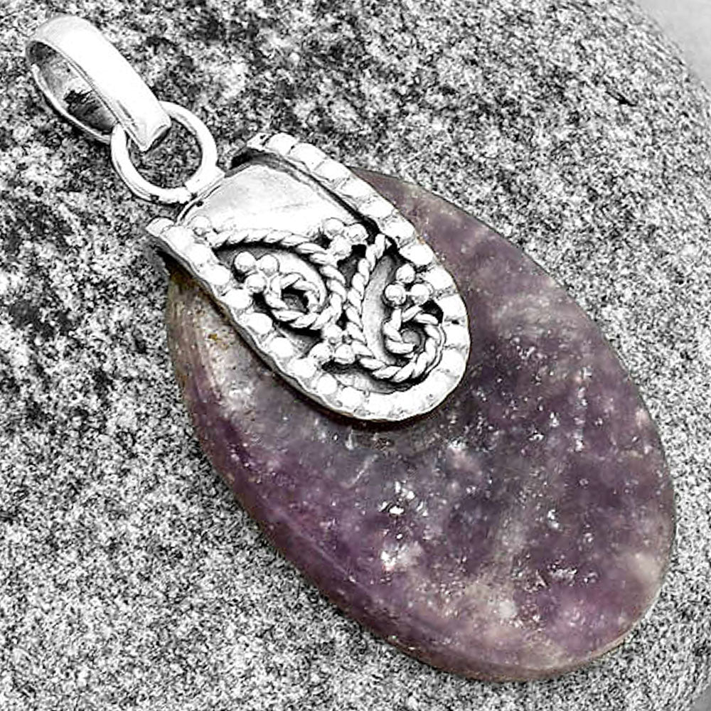 Natural Purple Lepidolite Pendant P-1313 SDP133173