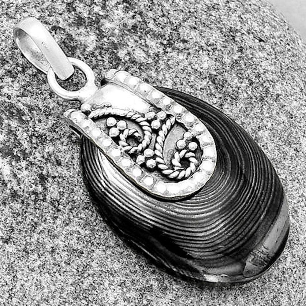 Crown Of Silver Psilomelane - Black Malachite Pendant P-1313 SDP133184