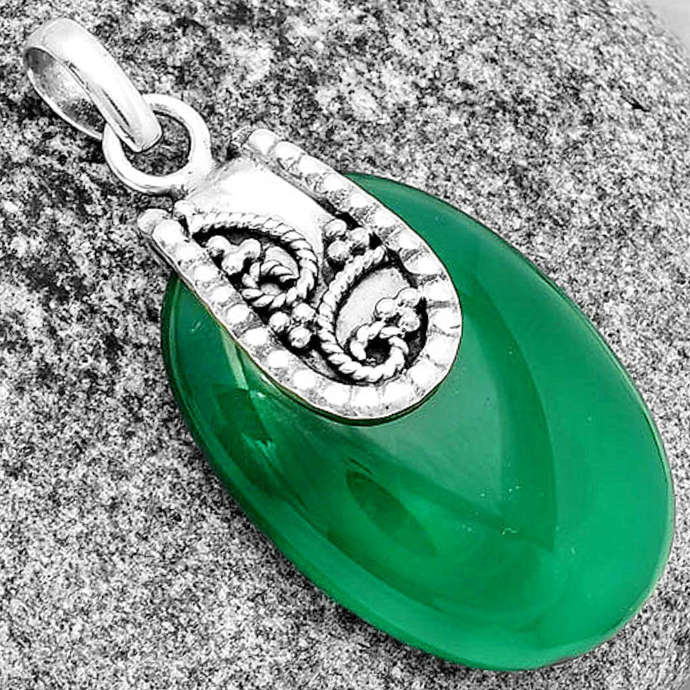 Natural Green Onyx Pendant P-1313 SDP133191