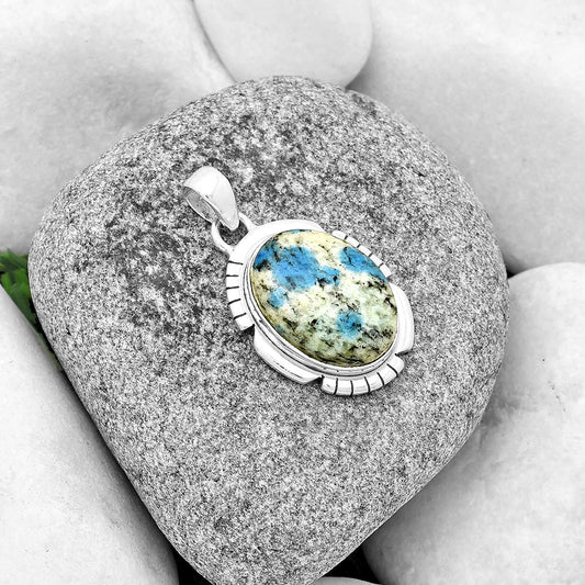 Natural K2 Blue - Azurite In Quartz Pendant P-1179 SDP133458