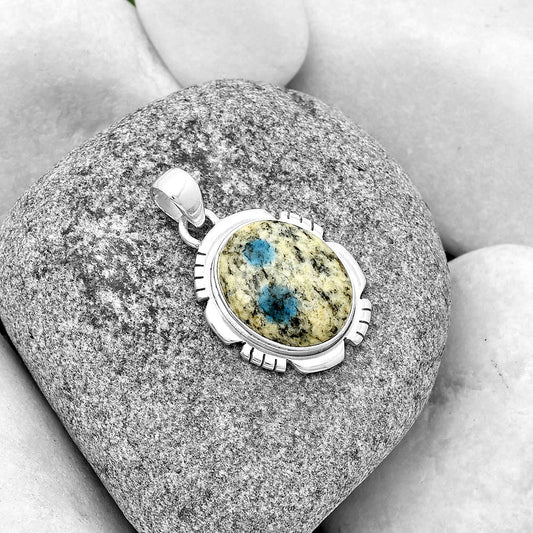 Natural K2 Blue - Azurite In Quartz Pendant P-1179 SDP133460