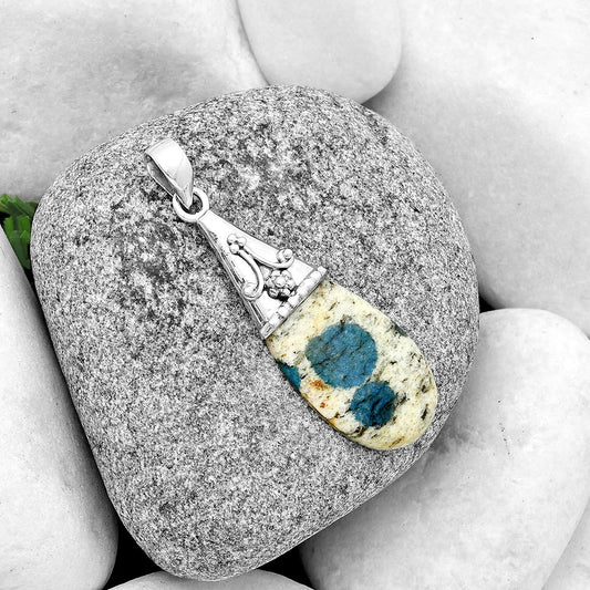 Natural K2 Blue - Azurite In Quartz Pendant P-1139 SDP133593