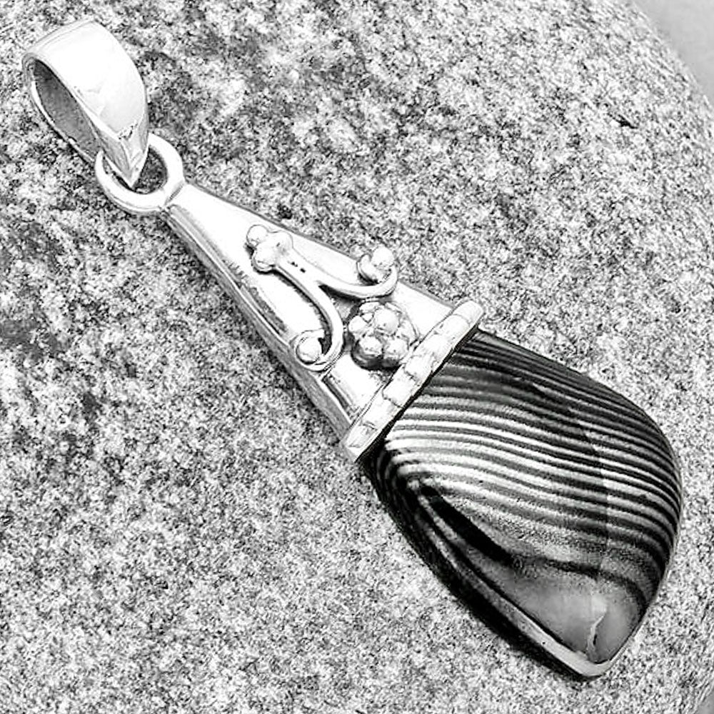 Crown Of Silver Psilomelane - Black Malachite Pendant P-1139 SDP133594