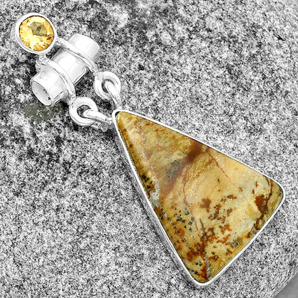Rocky Butte Picture Jasper & Citrine Pendant P-1276 SDP133620