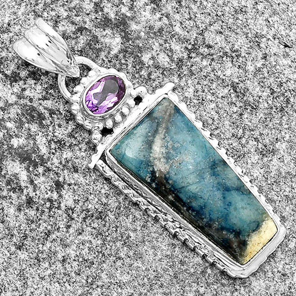 Blue Scheelite - Turkey & Amethyst Pendant P-1452 SDP133672