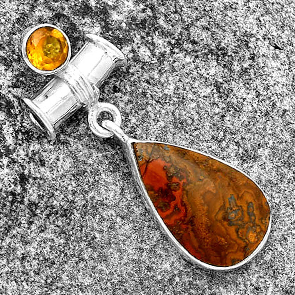 Rare Cady Mountain Agate & Citrine Pendant P-1337 SDP133702