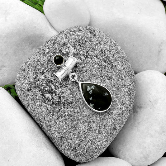Snow Flake Obsidian & Black Onyx Pendant P-1337 SDP133711