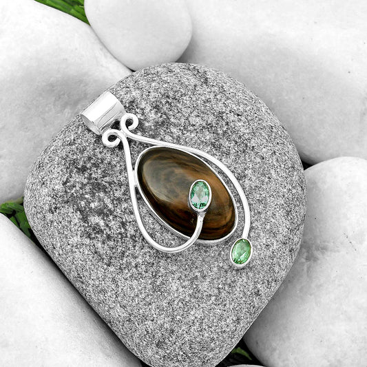 Hypersthene Canada & Green Tourmaline Pendant P-1051 SDP133977