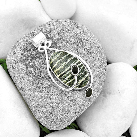 Natural Natural Chrysotile & Black Onyx Pendant P-1051 SDP133985