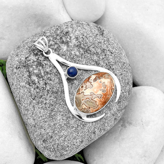 Rosetta Picture Jasper & Lapis Lazuli Pendant P-1057 SDP133999