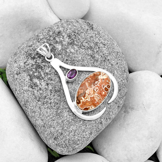 Rosetta Picture Jasper & Amethyst Pendant P-1057 SDP134007