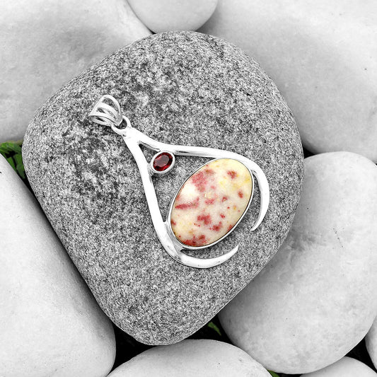 Natural Cinnabar & Garnet Pendant P-1057 SDP134010